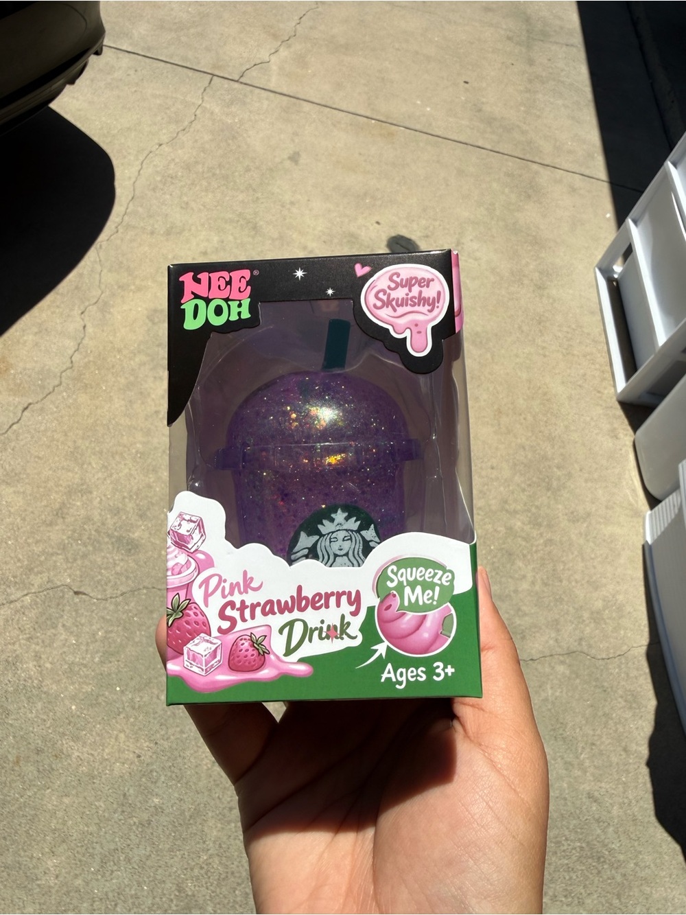 NeeDoh Pink Strawberry Drink Squishy Toy NeeDoh